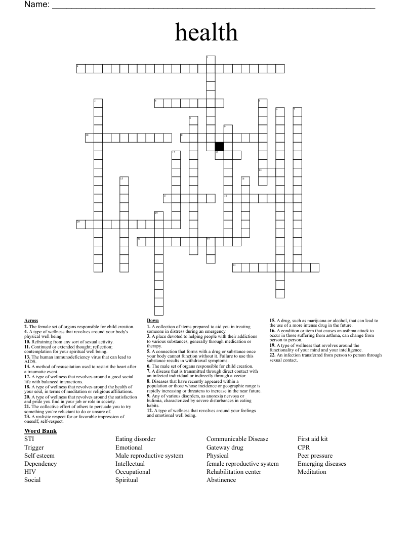 health Crossword