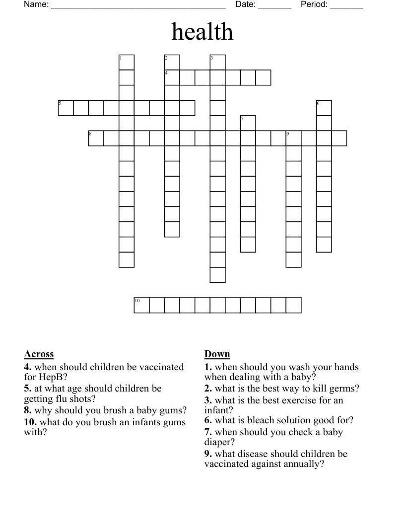 health  Crossword