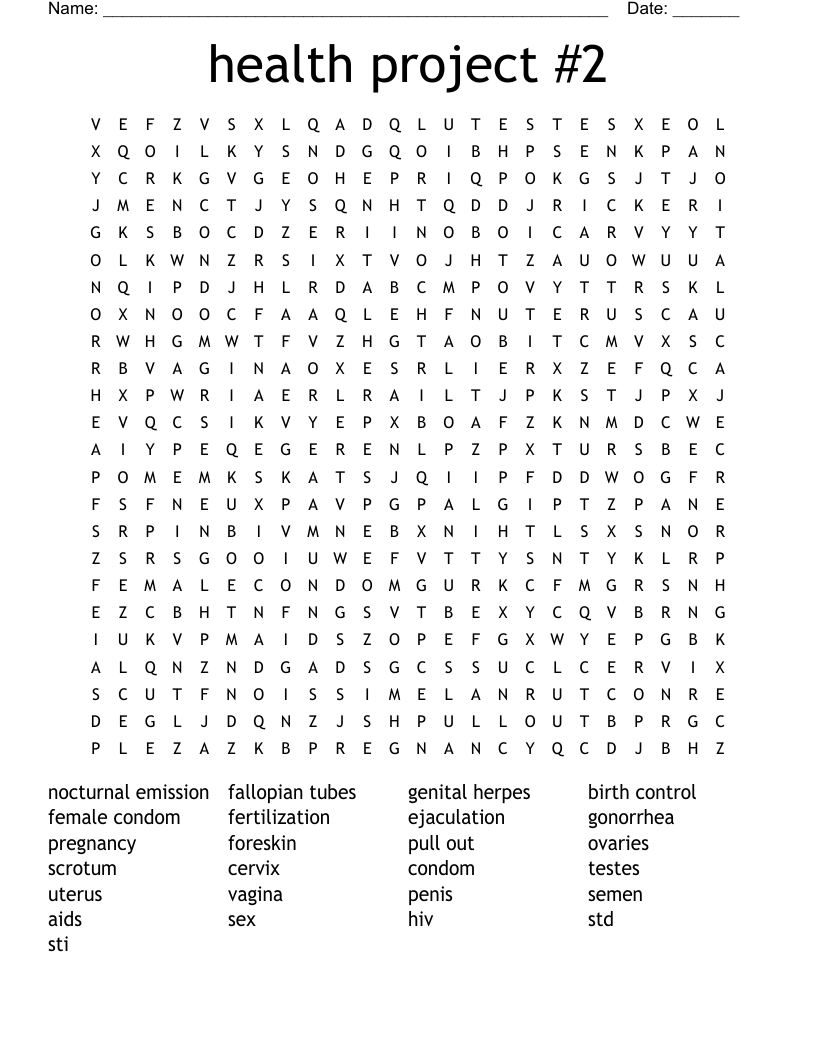 health project #2 Word Search