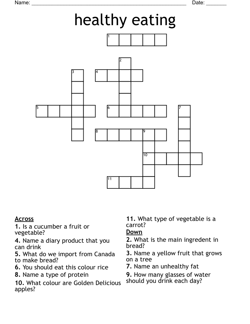healthy eating Crossword