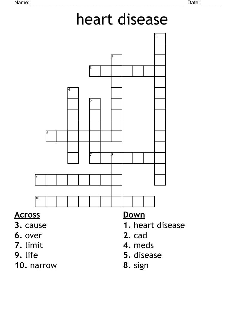 heart disease Crossword