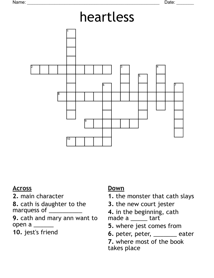 heartless Crossword