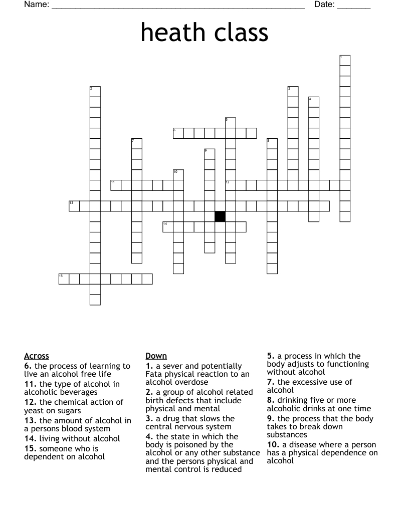 heath class  Crossword