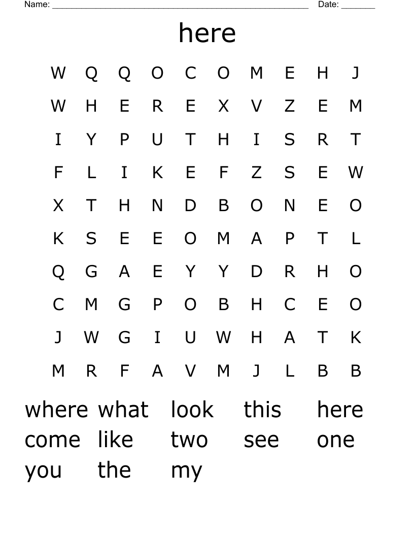 here Word Search