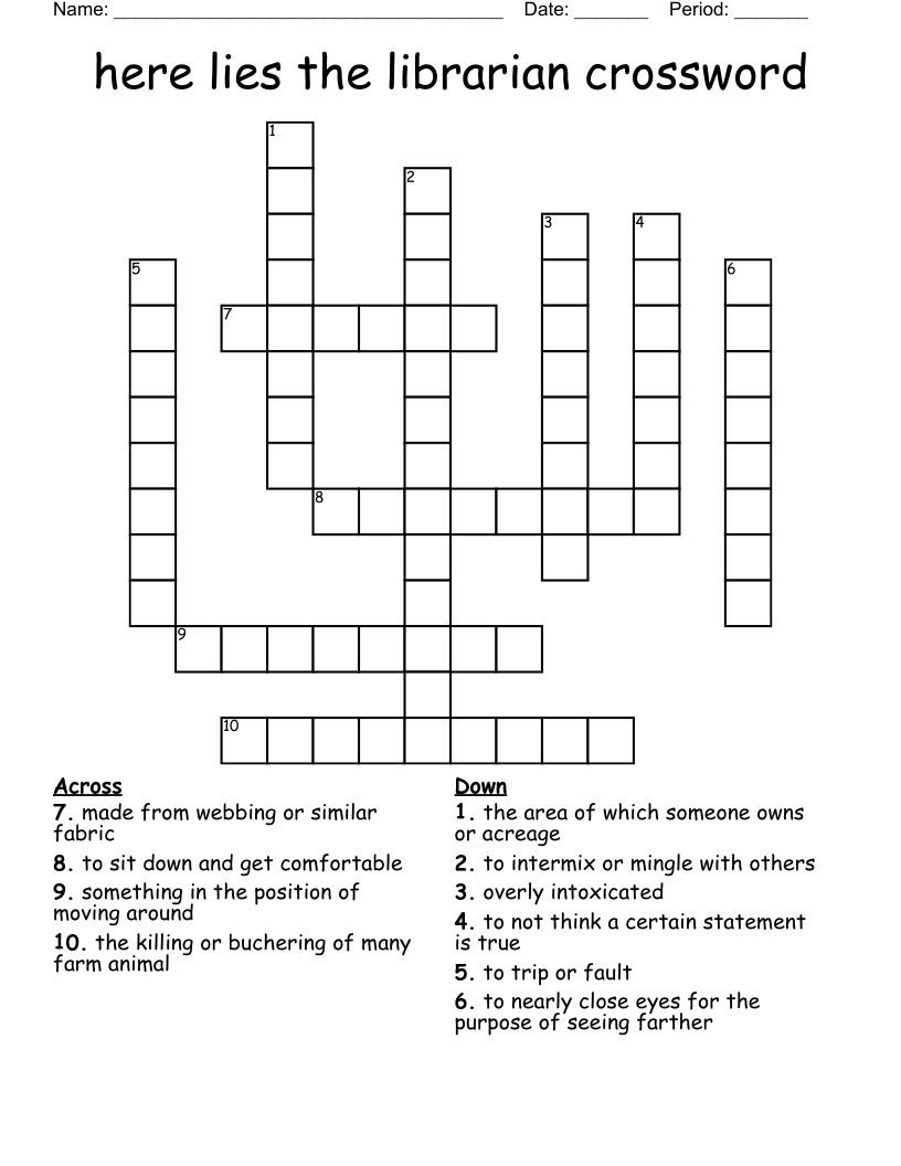 here lies the librarian crossword
