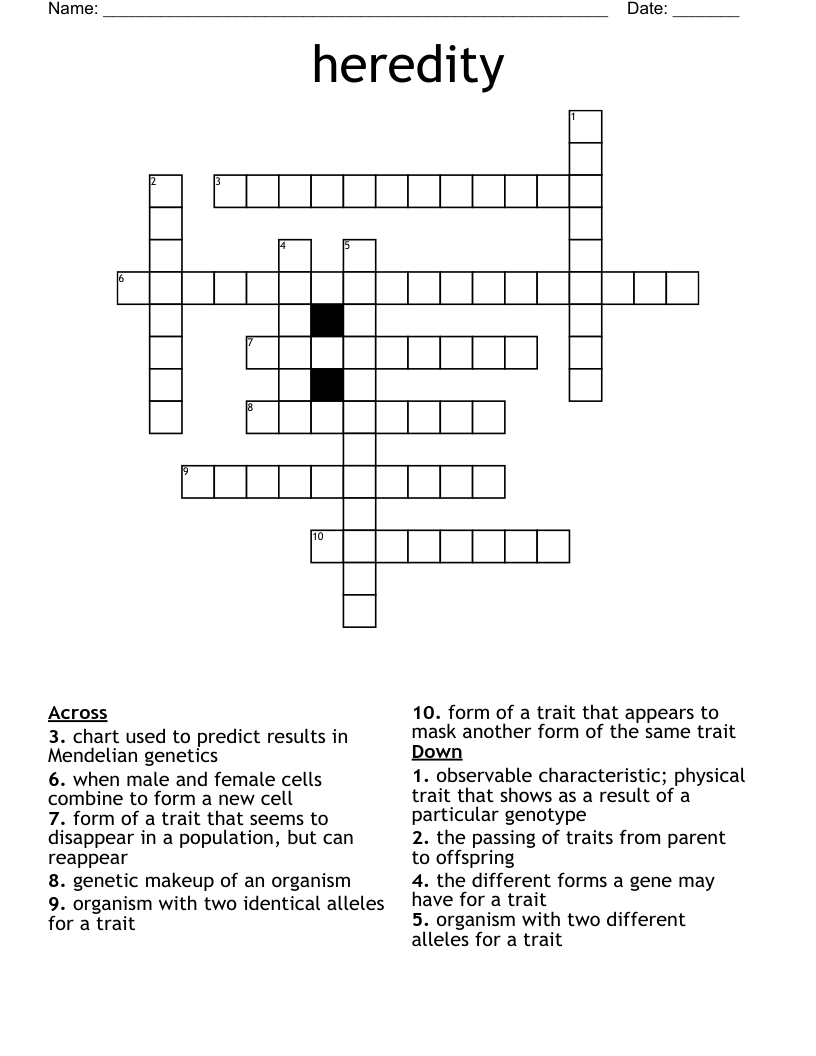 heredity Crossword