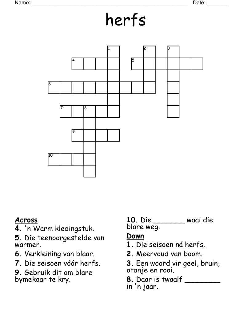 herfs Crossword
