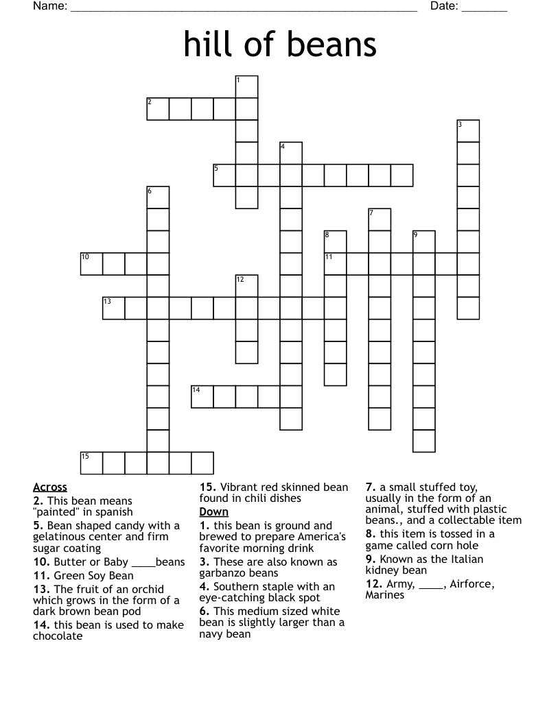 hill of beans  Crossword