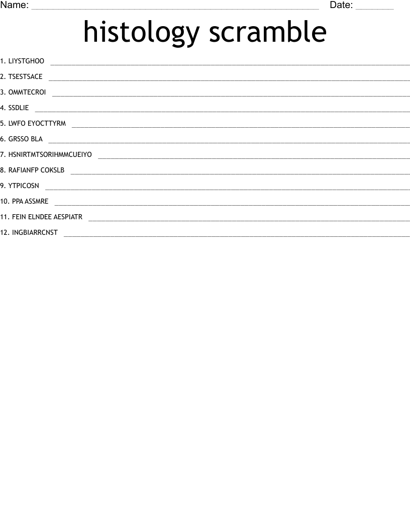histology scramble