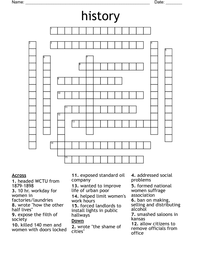 history  Crossword