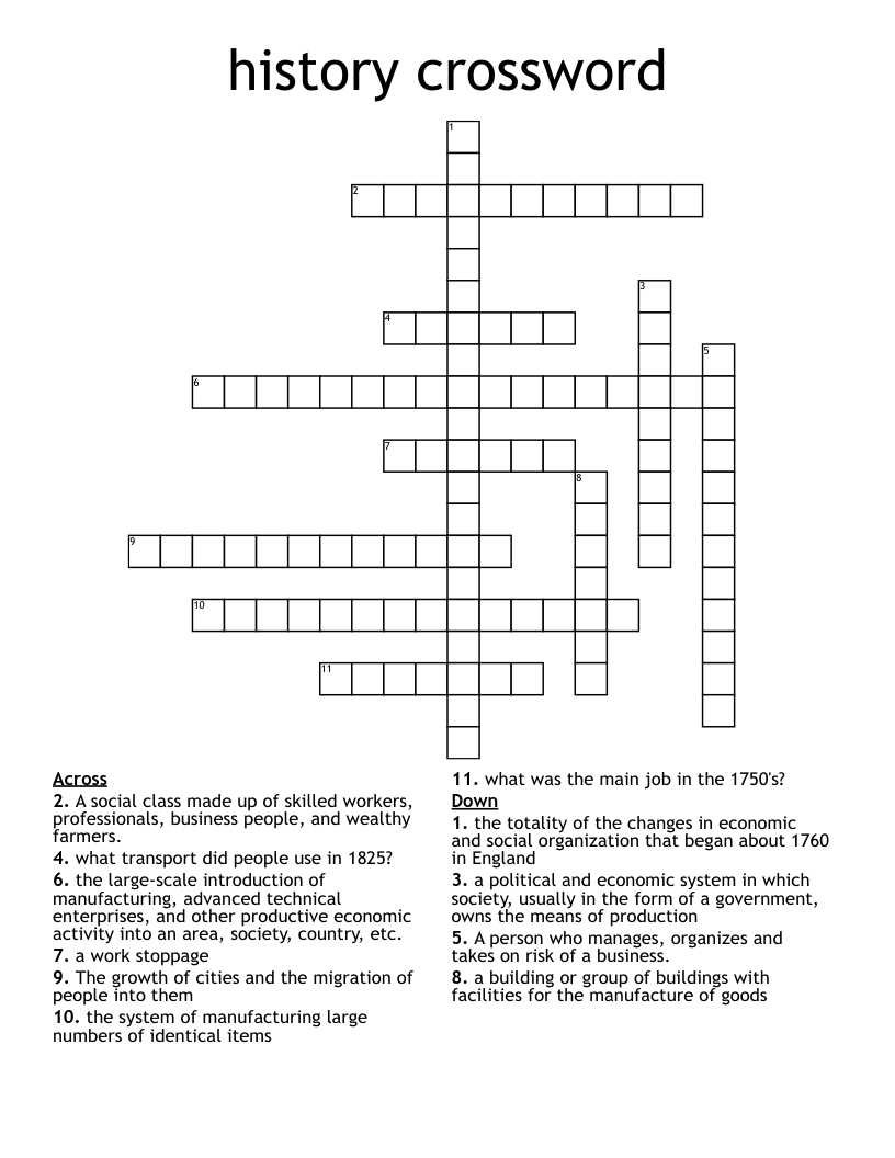 history crossword