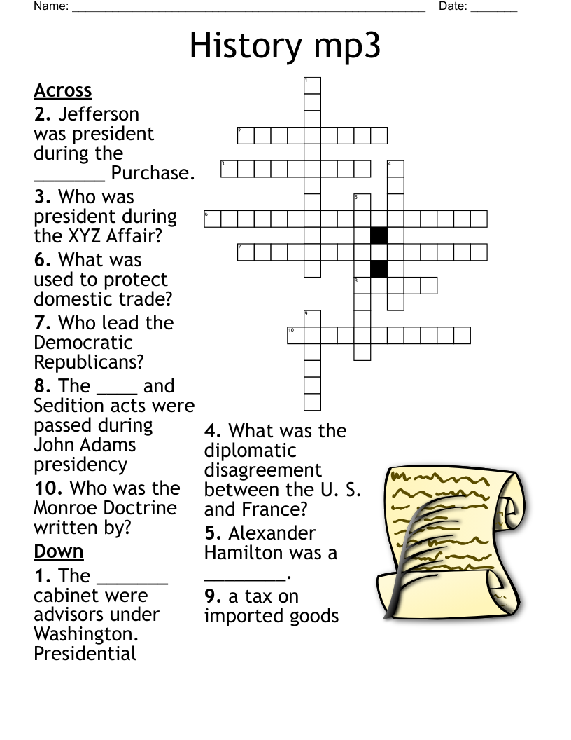 History mp3 Crossword