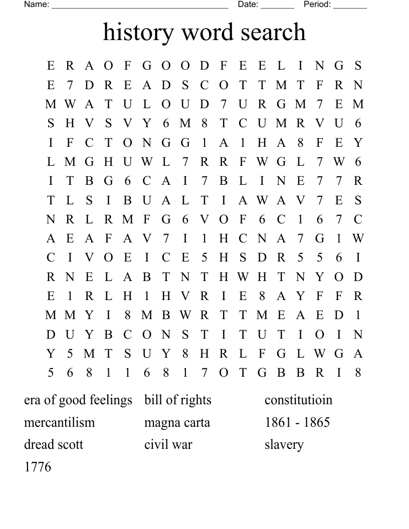 history word search