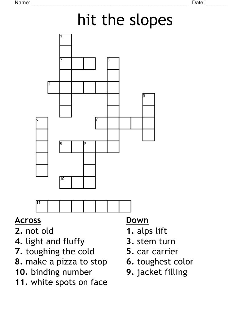 hit the slopes Crossword