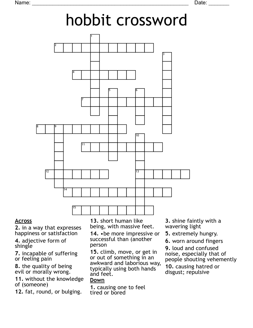 hobbit crossword
