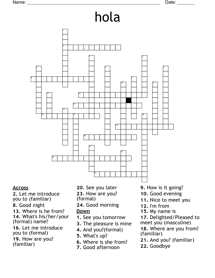 hola Crossword