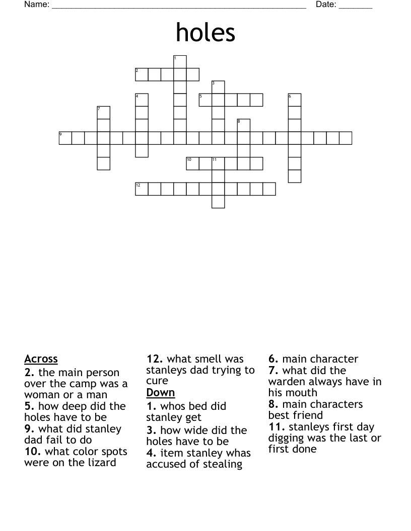 holes Crossword