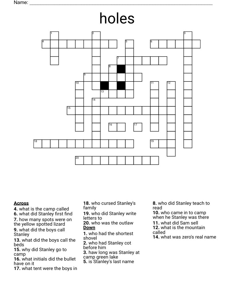 holes  Crossword