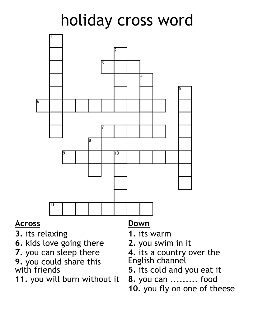 holiday cross word