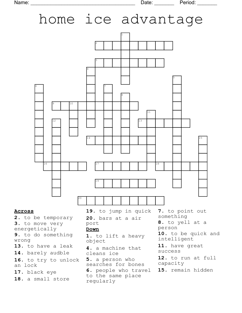 home ice advantage  Crossword