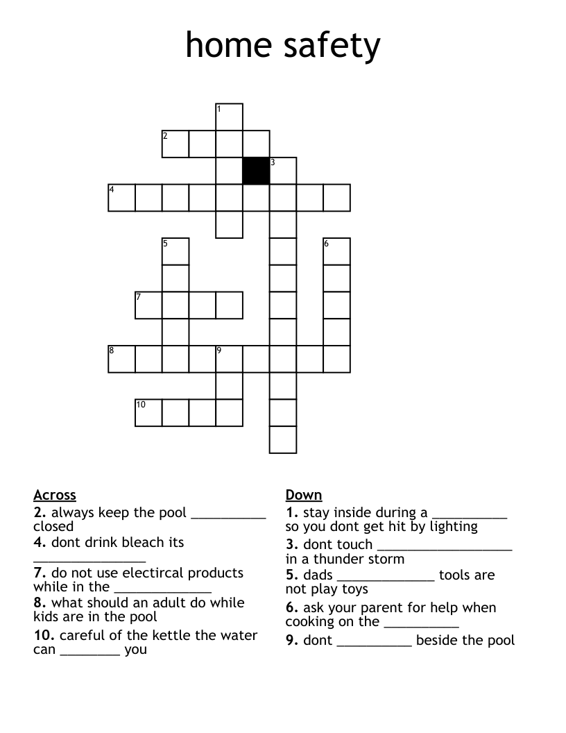 home safety Crossword