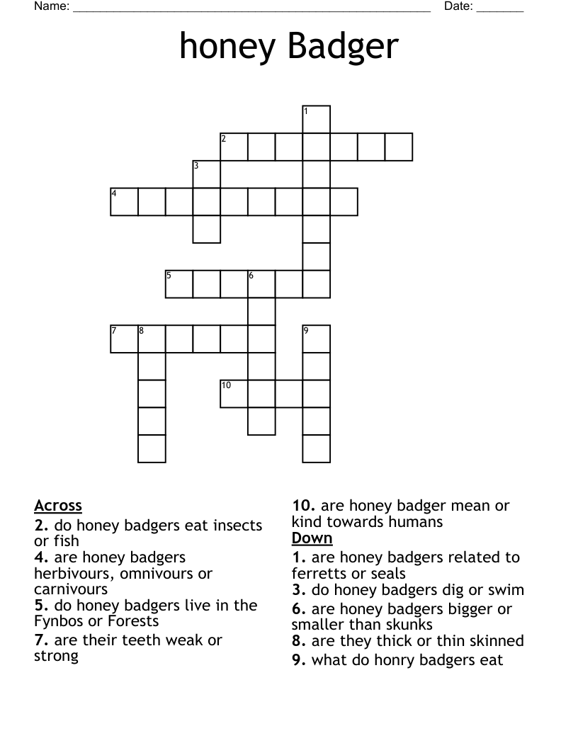 honey Badger Crossword
