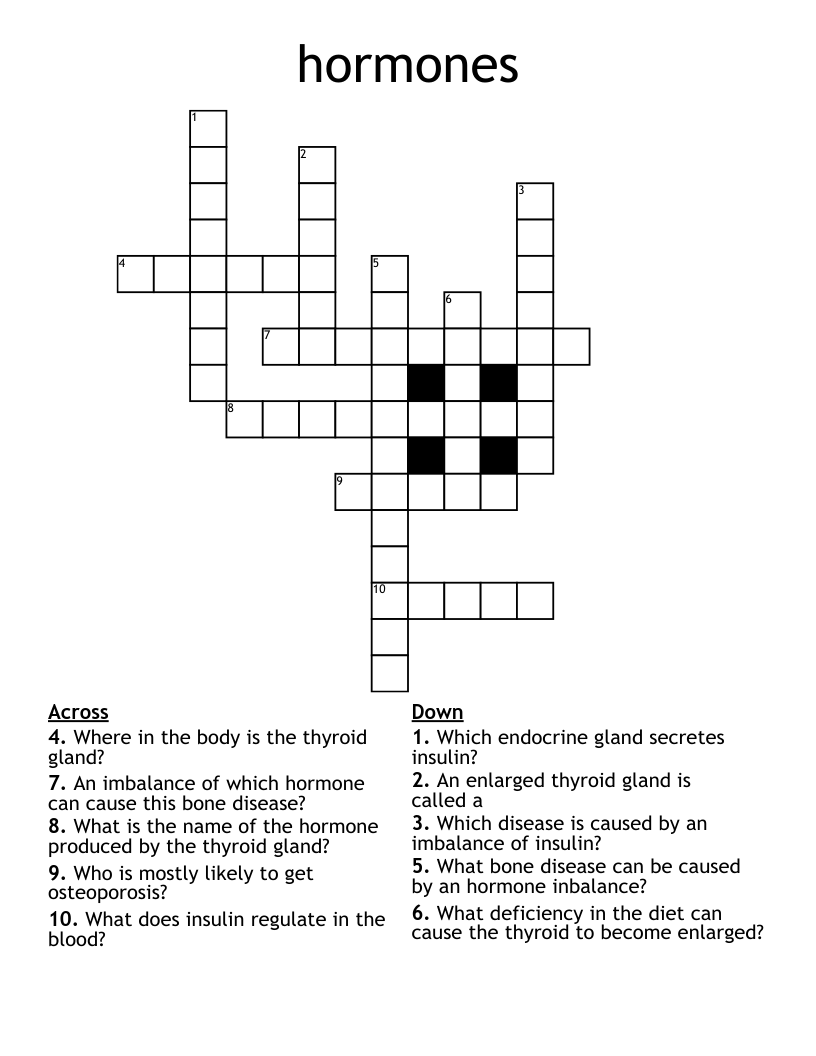 hormones Crossword