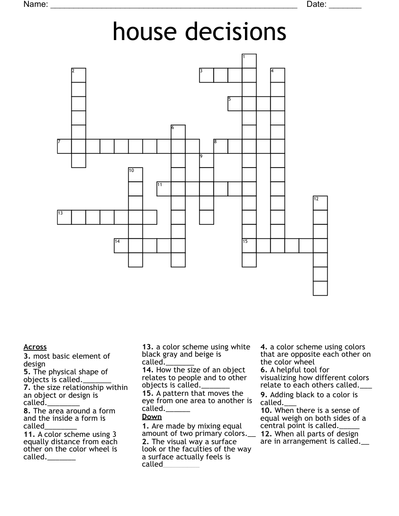 house decisions Crossword