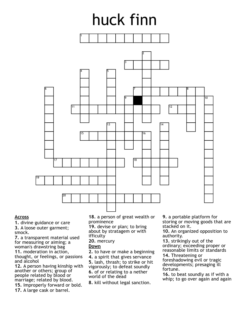 huck finn Crossword