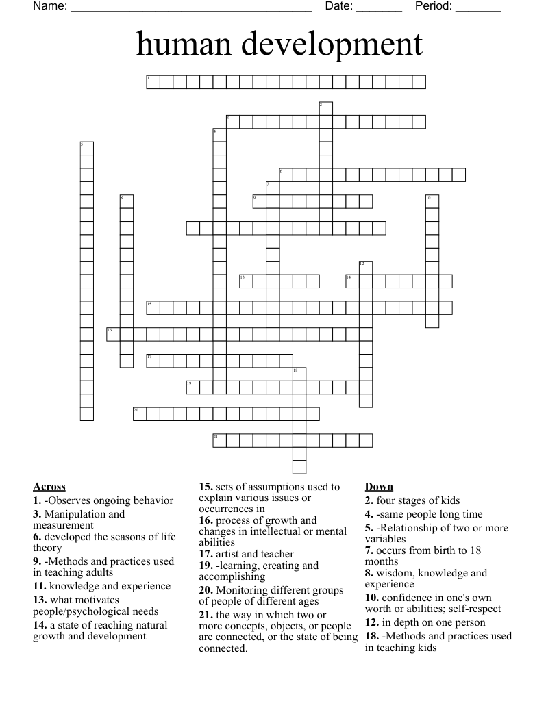 human development Crossword