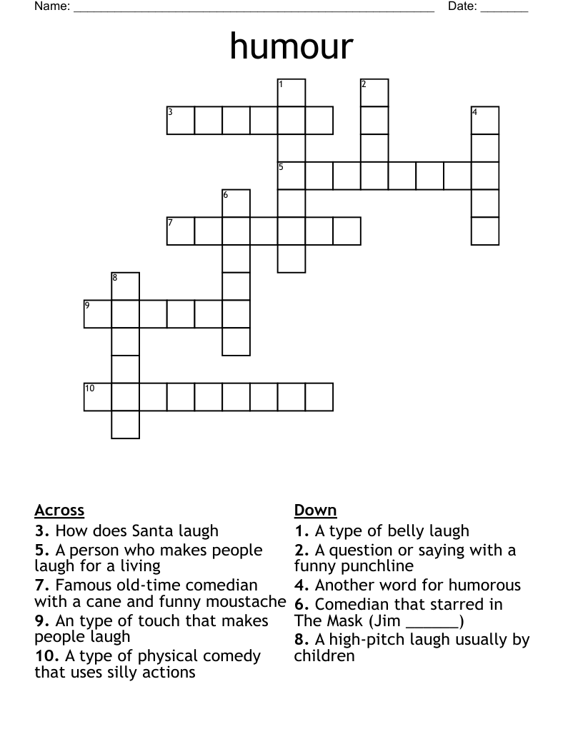 humour Crossword