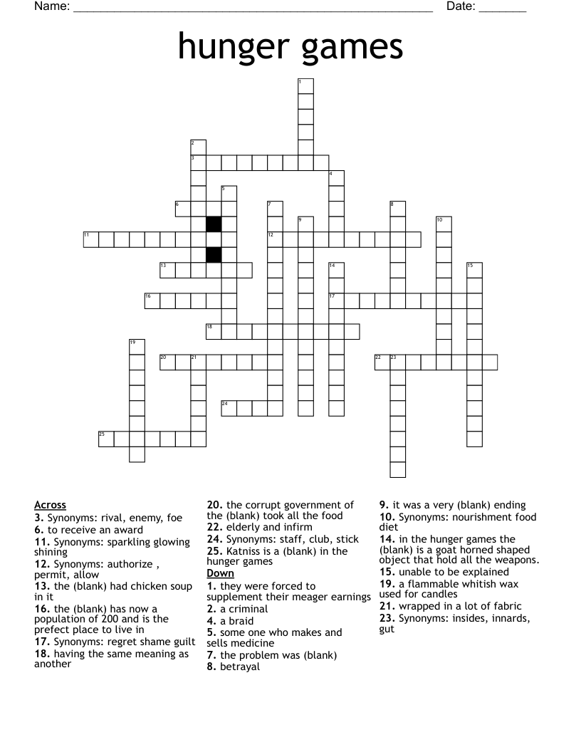hunger games  Crossword