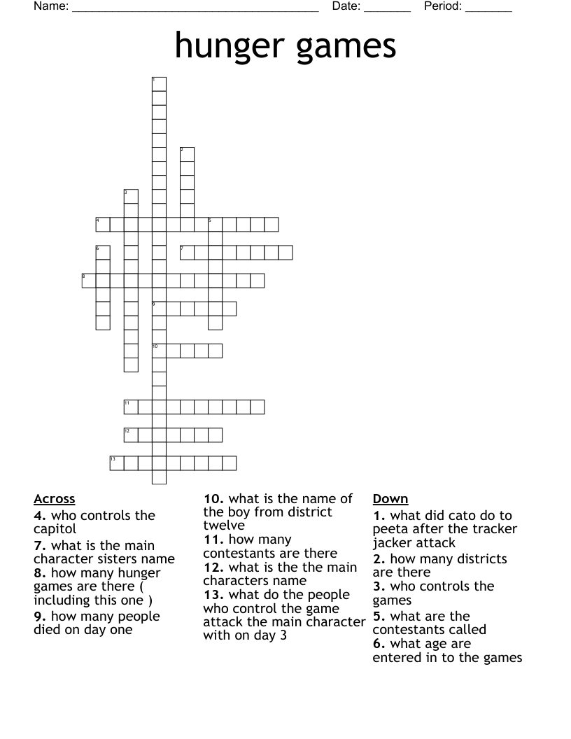 hunger games  Crossword