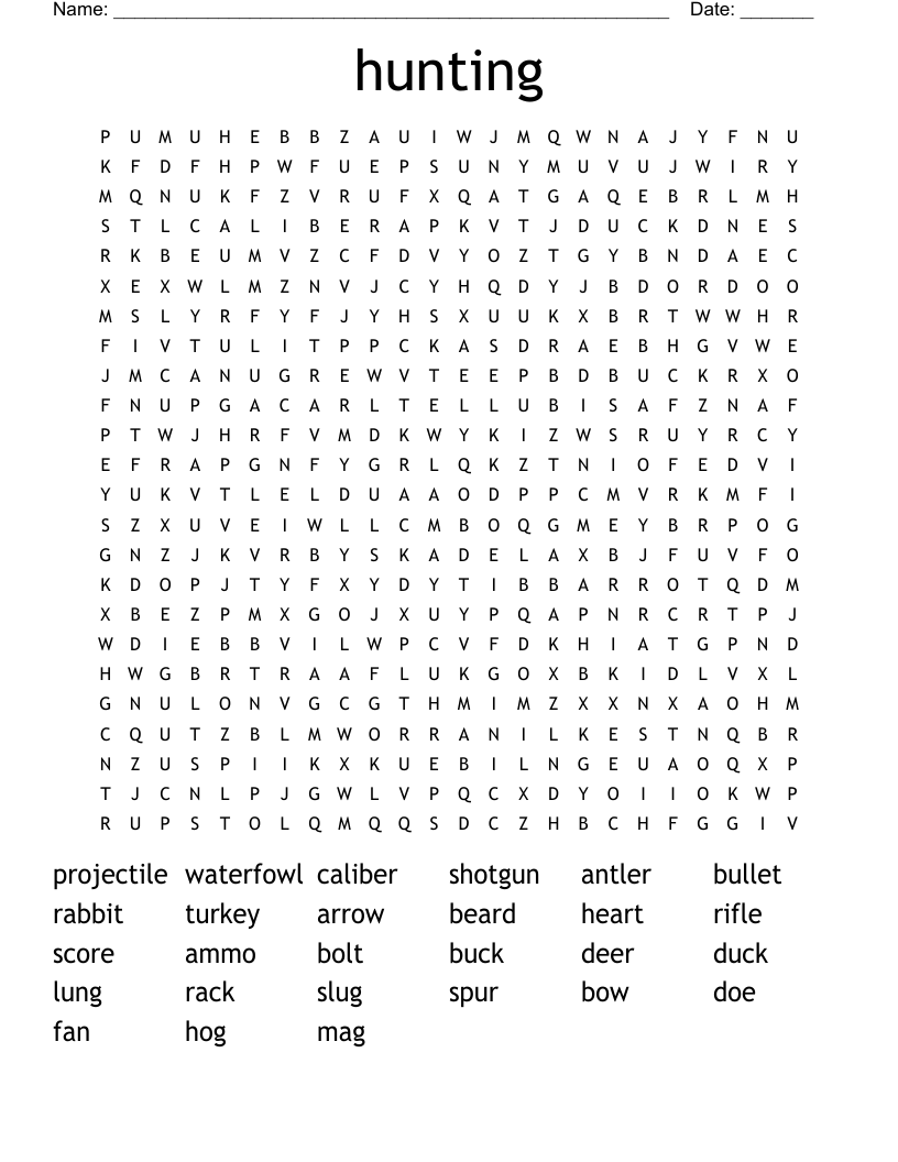 hunting Word Search