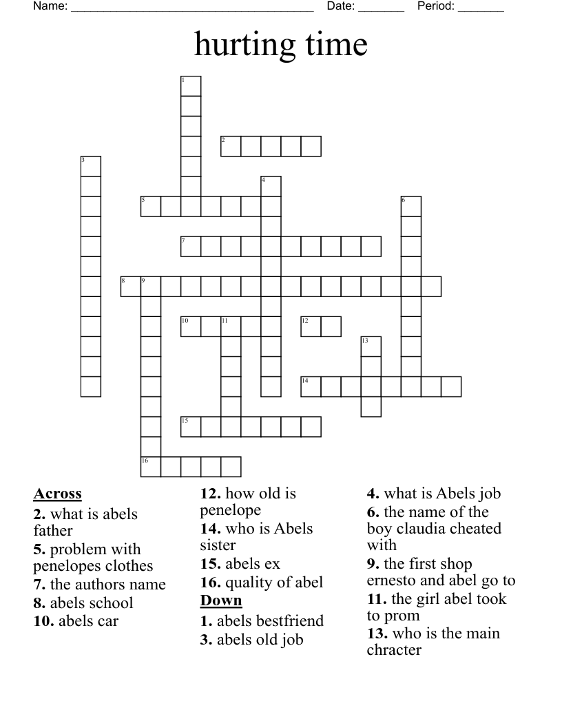 hurting time Crossword