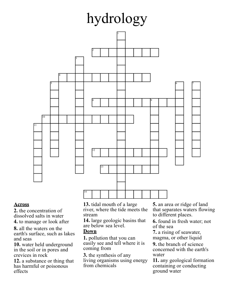 hydrology  Crossword