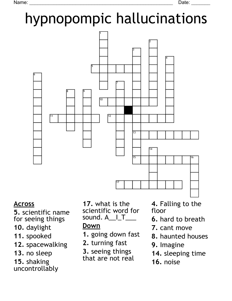 hypnopompic hallucinations Crossword