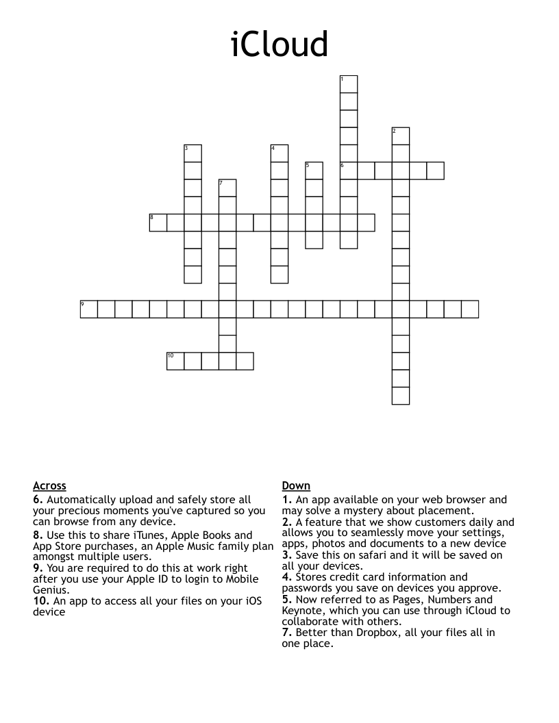 iCloud Crossword