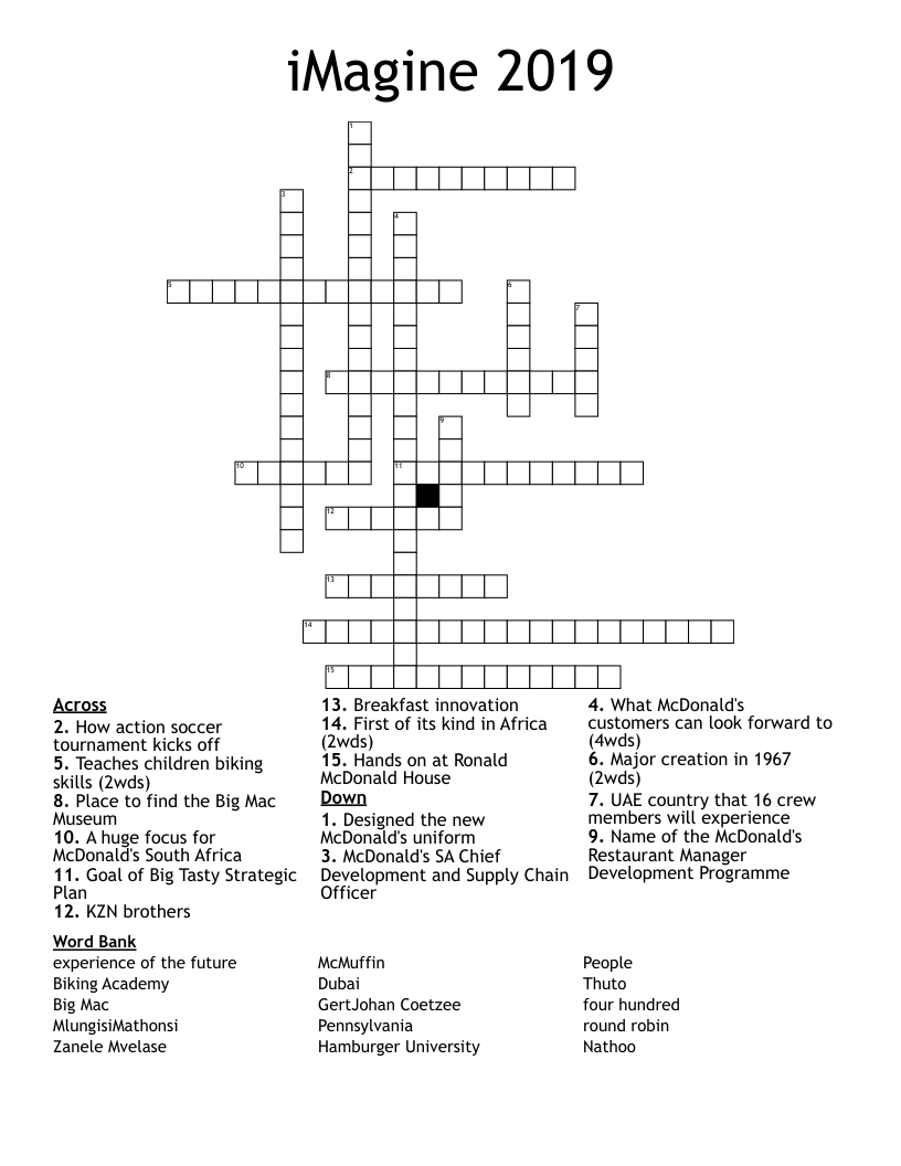 iMagine 2019  Crossword
