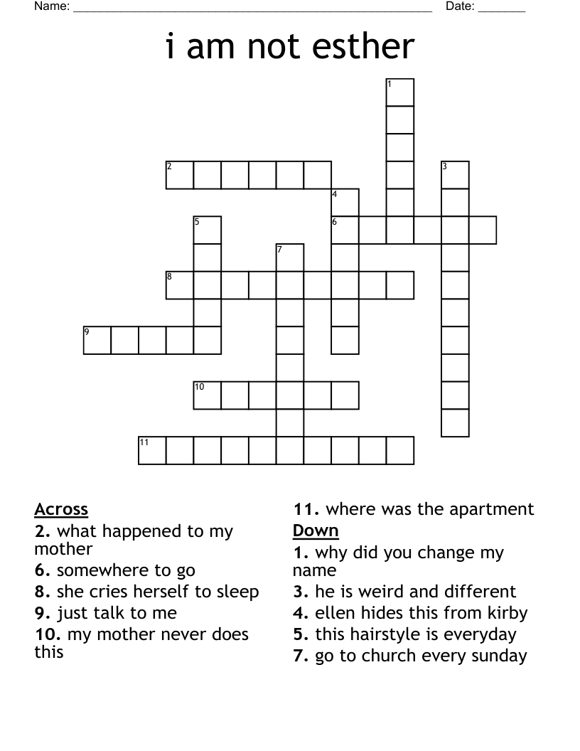 i am not esther Crossword