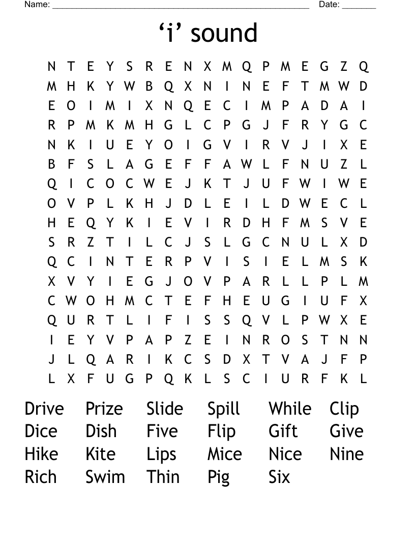 ‘i’ sound  Word Search