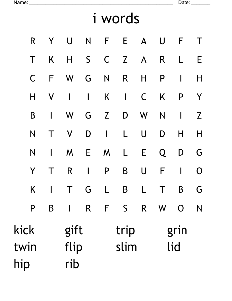 i words Word Search