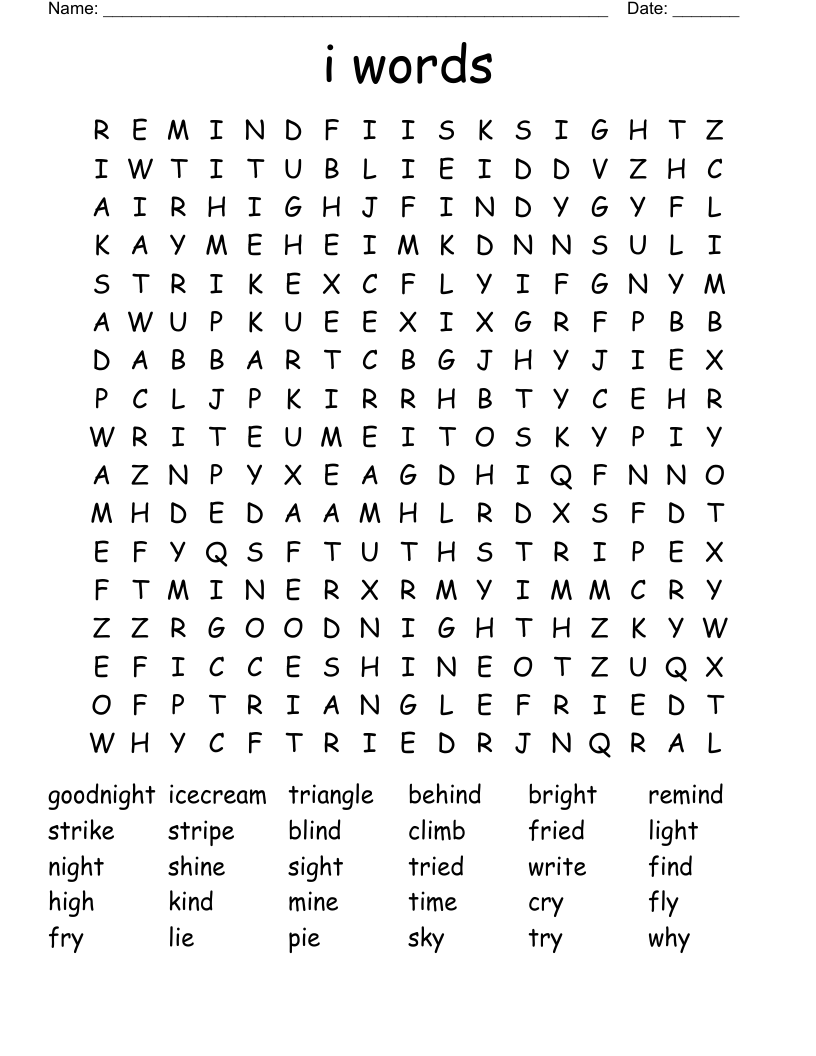 i words Word Search