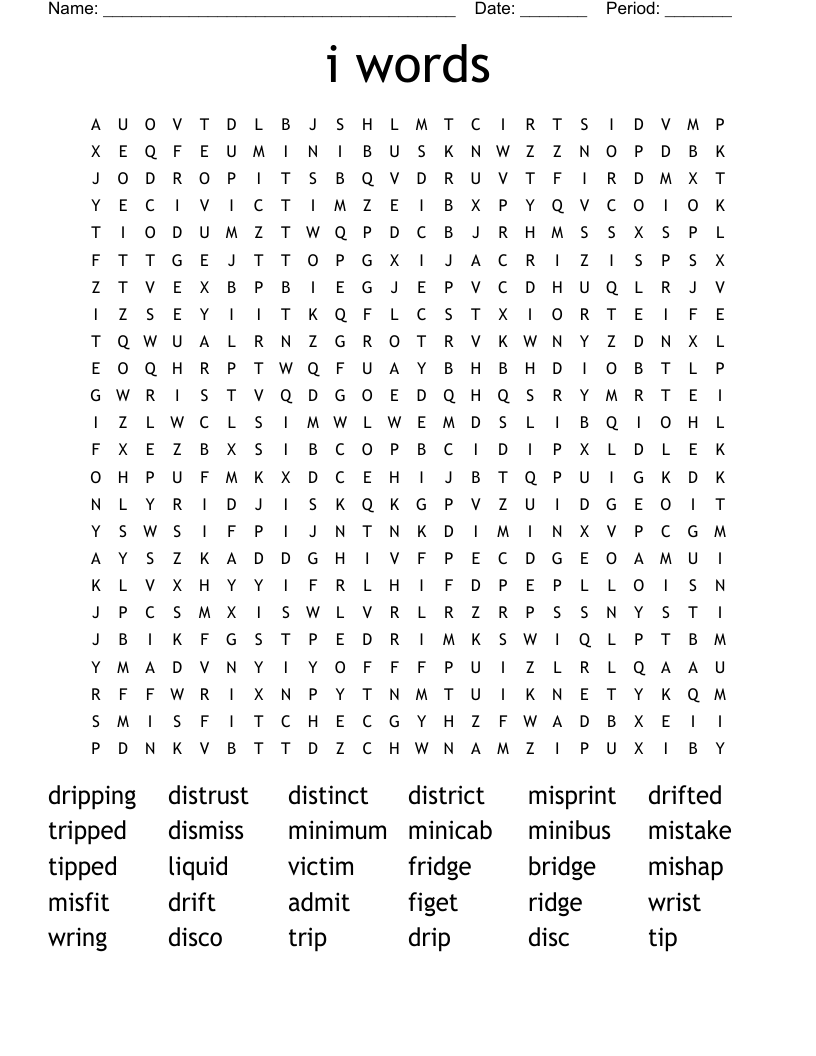 i words  Word Search
