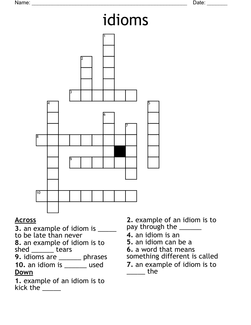 idioms Crossword