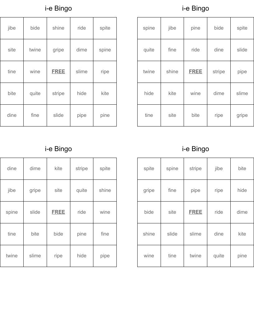i-e Bingo
