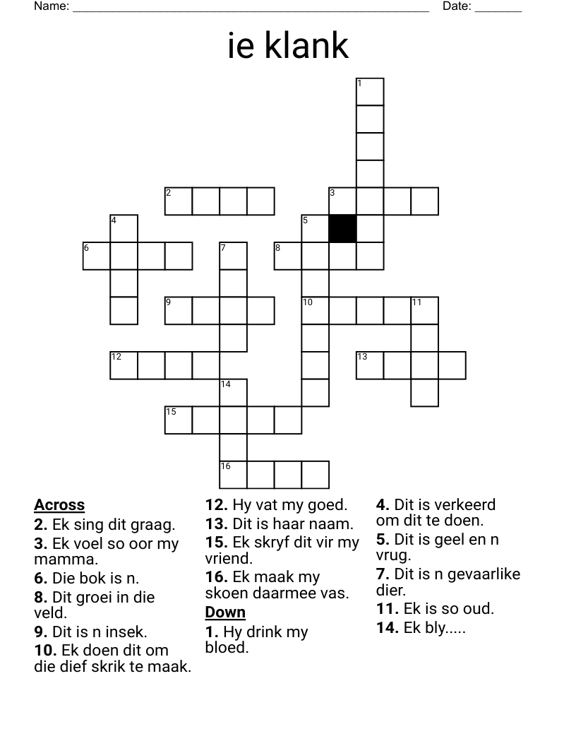 ie klank Crossword