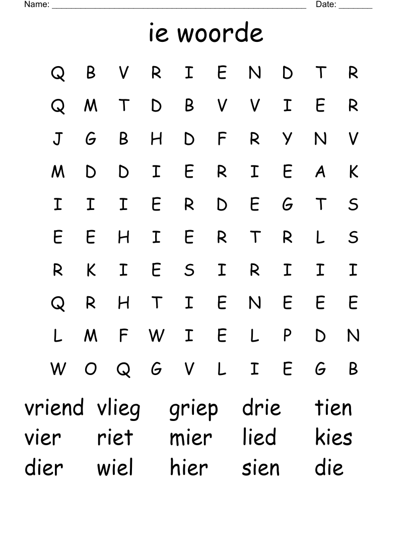 ie woorde Word Search