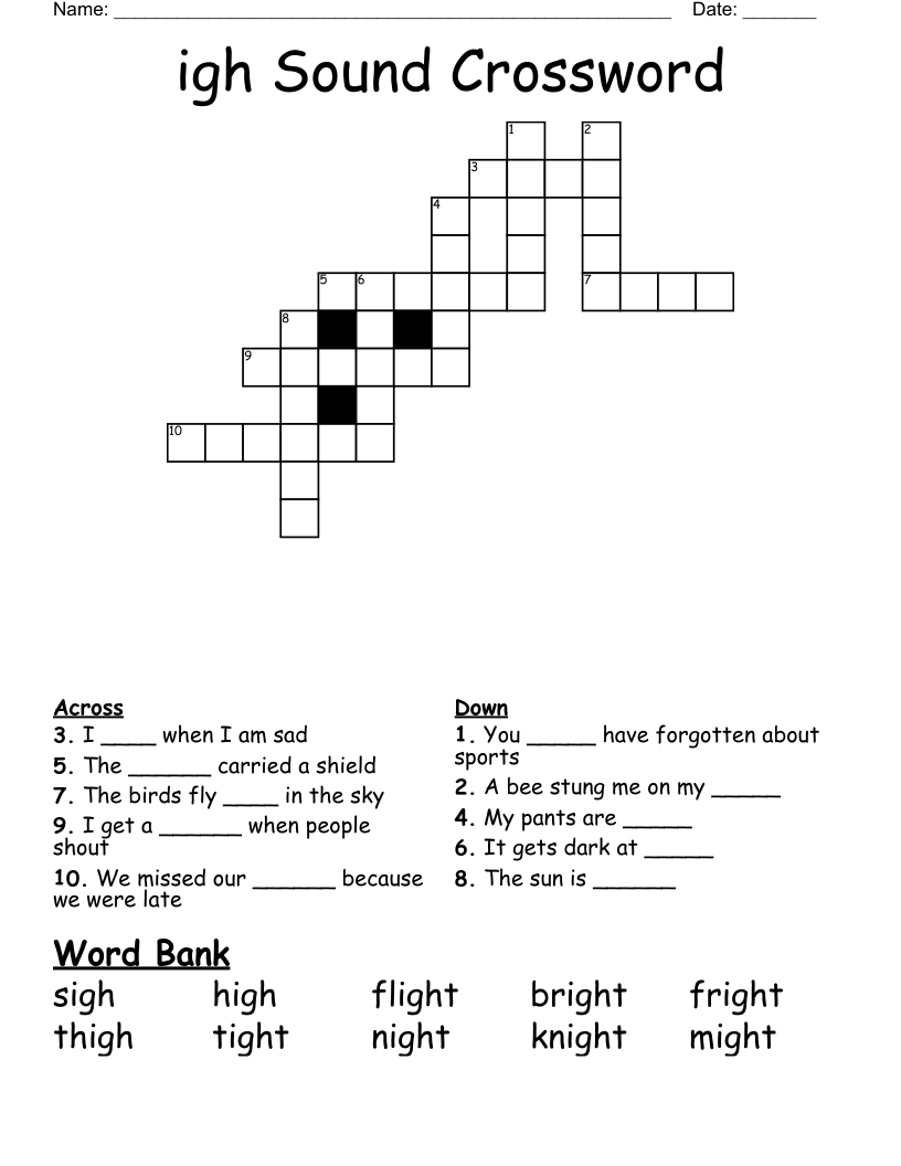 igh Sound Crossword 