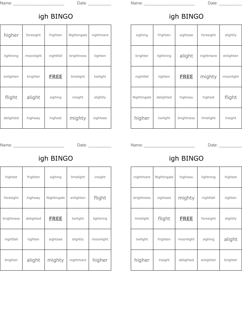 igh          BINGO